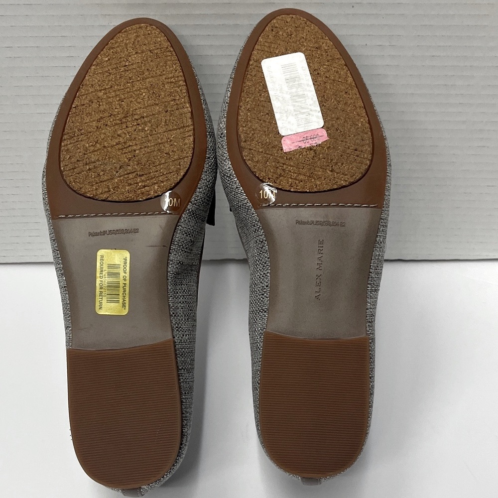 NWOT Alex Marie Gray and Taupe Bow Loafers - Picture 5 of 5